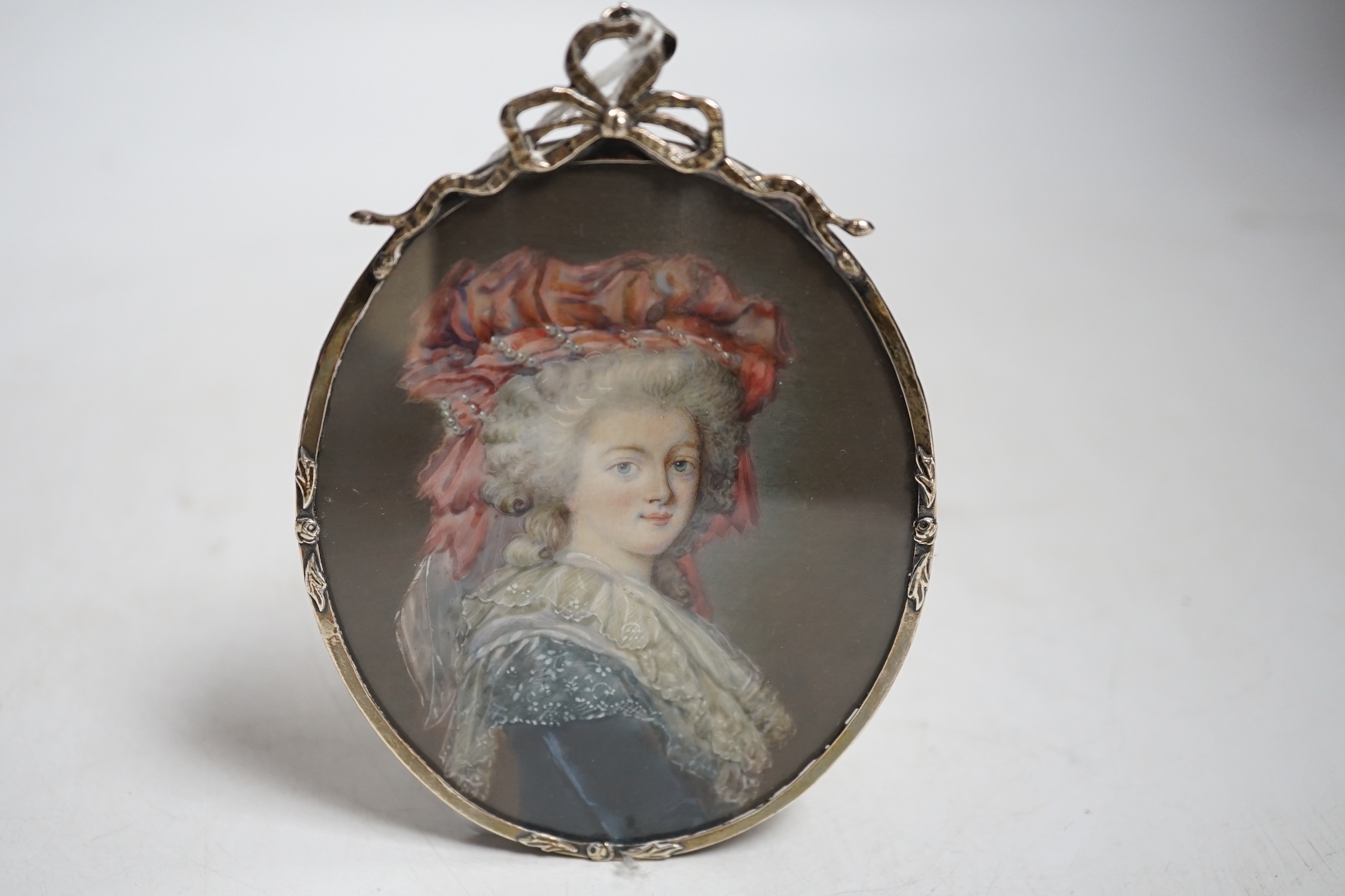 Miniature watercolour on ivory of an 18th century lady, possibly Marie Antoinette CITES Submission reference CLXFMY6A